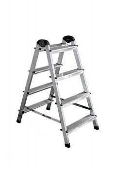 Стремянка двухсторонняя 4-х ступенчатая 16х46,5х94см PERILLA алюминий 000000000001205961