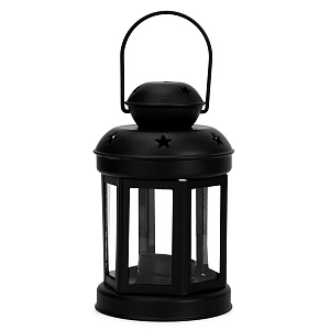 Фонарь со звездами 16,5см черный металл 000000000001219470