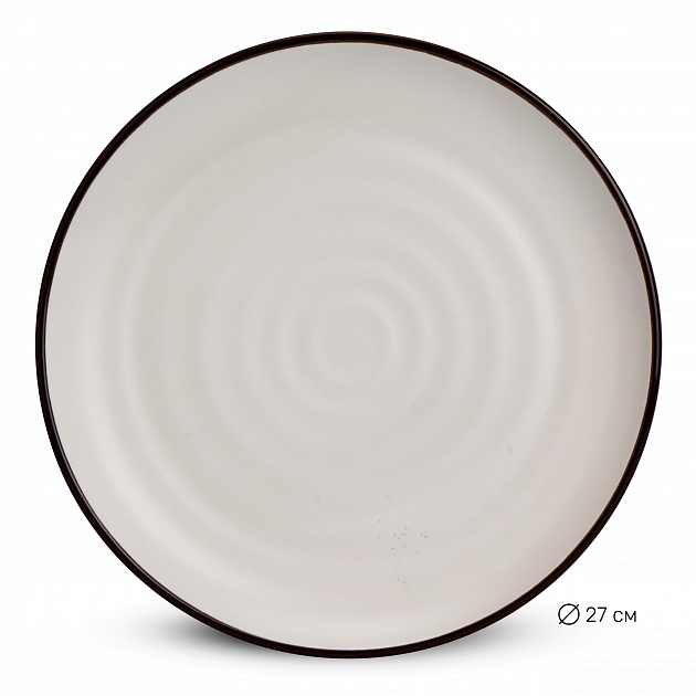 Набор столовой посуды 16 предметов белый с окантовкой керамика 000000000001221707