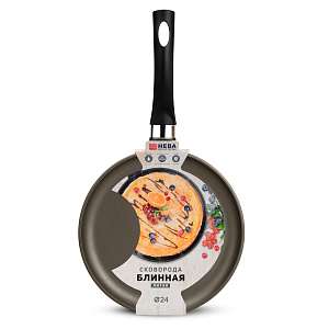 Сковорода блинная 24см НЕВА МЕТАЛЛ ПОСУДА brown литой алюминий 000000000001216134
