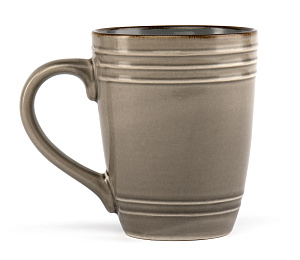 Кружка 440мл NINGBO Полосы бежевый глазурованная керамика 000000000001217603