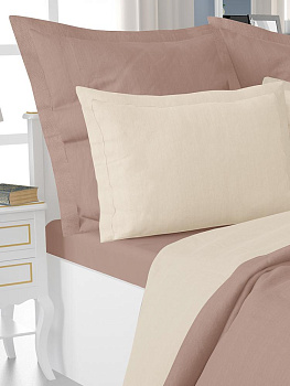 Проcтыня 160x240см DE'NASTIA светло-коричневый 100%хб сатин C010831 000000000001204357