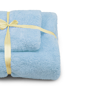 Набор полотенец 35х75см+140х70см голубой микрофибра полиэстер 000000000001218068