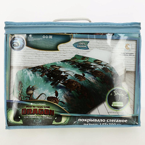 Покрывало 145*200 стеганое.100%хлопок.поплин "Непоседа"микс лицензия неон 471193 000000000001188778