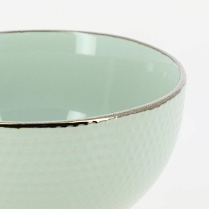 Салатник 13,6см/600мл LUCKY Точки металлическая кайма мятный керамика 000000000001211244