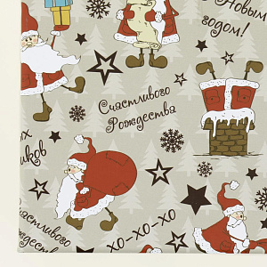 Коробка подарочная 23x23x13см РУТАУПАК Веселый Санта квадратная 000000000001208360