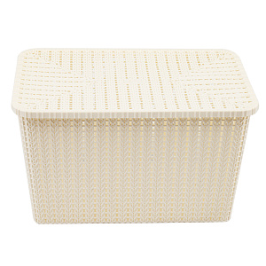 Корзина для хранения 35х24х20см с крышкой светло-серый пластик 000000000001177322