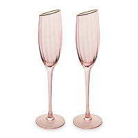 Набор фужеров для шампанского 2шт 160мл LUCKY La rose розовый с золотом стекло 000000000001217417
