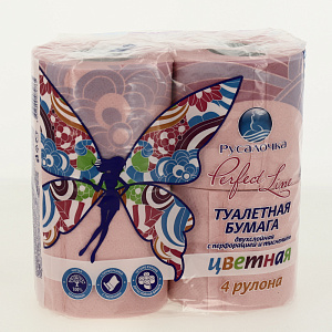 ТУАЛЕТНАЯ БУМАГА mix 4 рулона РУСАЛОЧКА 070765 000000000001198922