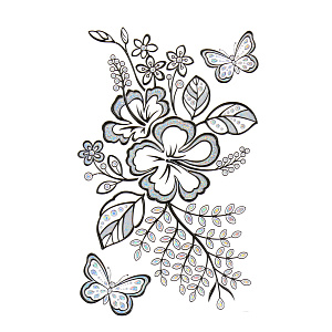 Стикеры Гибискус Room Decoration, металлик 000000000001127331