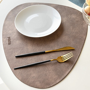 Салфетка сервировочная 45x36см DE'NASTIA с потертостями камень бронзовый ПВХ 000000000001214103