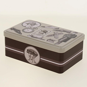 Набор для ухода за обувью в металлической коробочке: щетка малая, щеткасредняя, крем для обуви, рожок для обуви 18.4*11.5*7.2см 409 000000000001195740