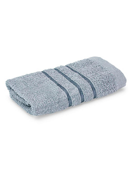 Полотенце махровое 30х60см СОФТИ бордюр 3 полоски голубой хлопок 100% 000000000001215906