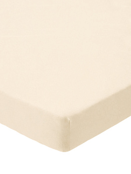 Простыня на резинке 90x200+25см DE'NASTIA молочная трикотажная 100% хлопок 000000000001211321
