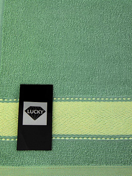 Полотенце махровое 30х60см LUCKY Атласный бордюр зеленая мурена хлопок 100% 000000000001226793