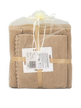 Набор полотенец 35х75см+140х70см бежевый микрофибра полиэстер 000000000001218072