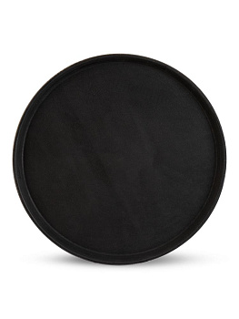 Поднос 40см круглый прорезиненный черный полипропилен/каучук 000000000001227958