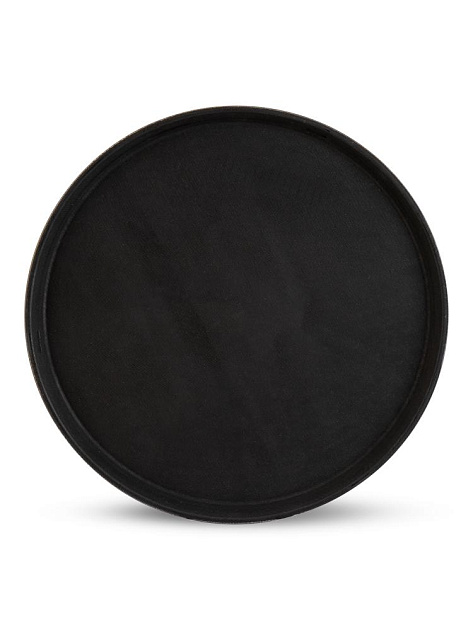 Поднос 40см круглый прорезиненный черный полипропилен/каучук 000000000001227958