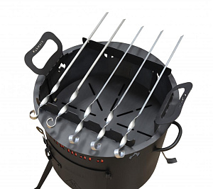 Подставка для шампуров на учаг для казана 12л D42см с шампурами 5шт KUKMARA 000000000001210743