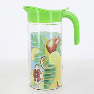 Кувшин 1,5л LARANGE АМФОРА ФРУКТЫ с крышкой Салатовая стекло 000000000001212045