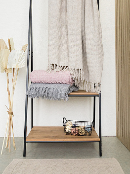 Покрывало 150x200см DE'NASTIA бежевый вафельное меланж хлопок 000000000001229650