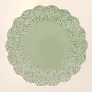 Тарелка обеденная 26см КОРАЛЛ Кружево светло-зеленое LS-008G 000000000001181000
