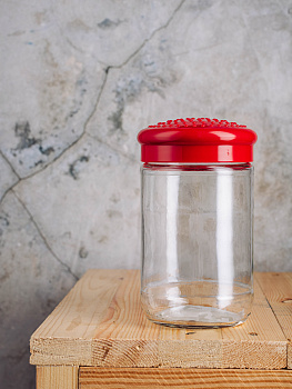 Банка для сыпучих продуктов 660мл FACKELMANN Style серая крышка стекло 000000000001194380