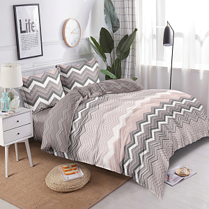 Комплект постельного белья 1,5-спальныйLUCKY Buenas noches Symphony Пододеяльник на молнии145х215смПростыня150х215см наволочка70х70см-2шт сатин хлопок¶ 000000000001212485