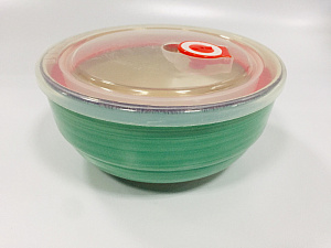 Салатник 15см/800мл ELRINGTON АЭРОГРАФ Изумруд с крышкой керамика 000000000001211166