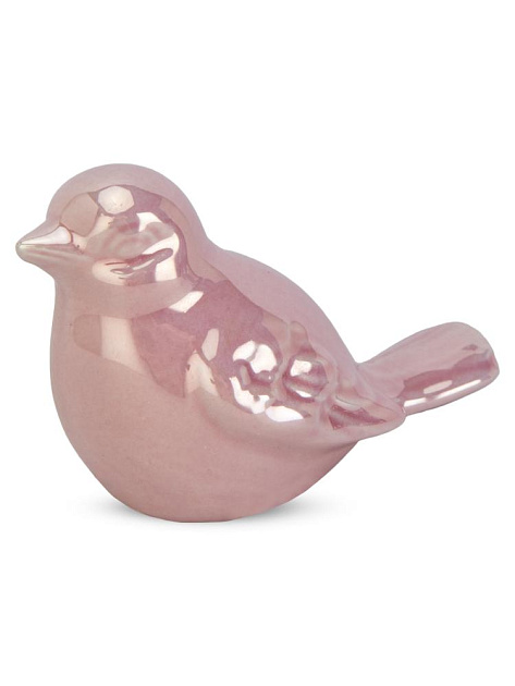 Фигура декоративная 8см Птичка розовый керамика 000000000001224030