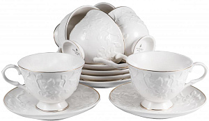 Набор чайный 12 предметов (чашка 220мл-6шт/блюдце-6шт) BALSFORD АГАВА подарочная упаковка фарфор 000000000001193985