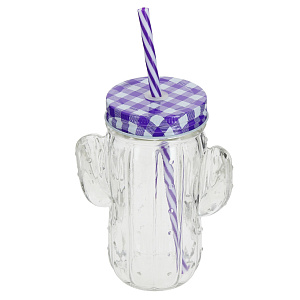 Кружка-банка 400мл Кактус стекло 000000000001170138