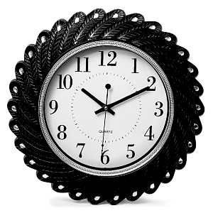 Часы настенные 43х43х4,3см GUTERWAHI круглые черные 000000000001213643