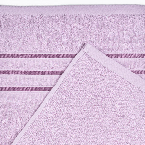 Полотенце махровое 30х60см СОФТИ бордюр с 3 полосками лавандовое плотность 380гр/м 100% хлопок 000000000001212201