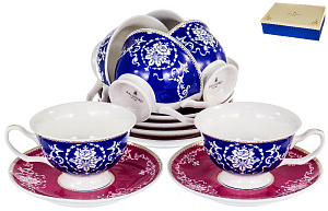 Набор чайный 12 предметов (чашка 200мл-6шт/блюдце-6шт) BALSFORD Маркиза Фантазия подарочная упаковка фарфор 000000000001195498