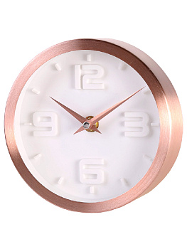 Часы настенные кварцевые Стиль белый (корпус из алюминия, циферблат из полистирола, питание от батарейки типа AA 15x4,2см 79655 000000000001185760