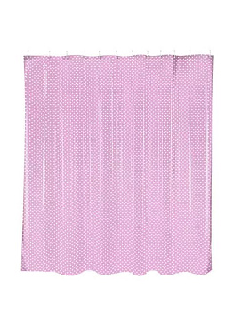 Шторка для ванной ПЕВА 180*200 см розовый в горох S000040 000000000001193078