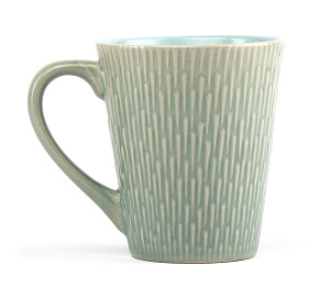 Кружка 440мл с тиснением в ассортименте глазурованная керамика 000000000001217567