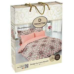 Комплект постельного белья 1,5спальное DE'NASTIA Калейдоскоп сатин 70x70см-2шт new C010703 000000000001176399