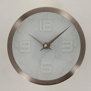 Часы настенные кварцевые Стиль белый (корпус из алюминия, циферблат из полистирола, питание от батарейки типа AA 15x4,2см 79655 000000000001185760