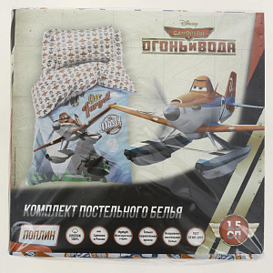 Комплект постельного белья 1,5-спальный Самолеты пододеяльник143х215см простыня150х214см наволочки50х70см-1шт 125гр поплин 100%хлопок 000000000001206735