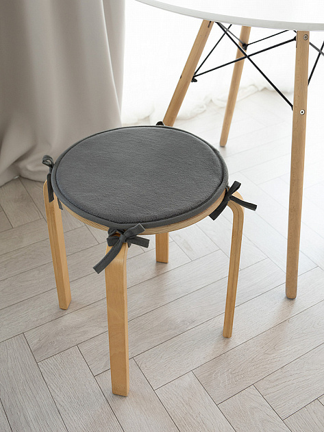 Подушка на стул 35см DE'NASTIA мемори круглая графит полиэстер 000000000001229948