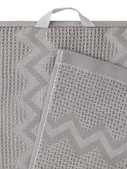 Полотенце кухонное 35x70см DE'NASTIA вафля зиг-заг тёмно-серый хлопок 100% 000000000001213581