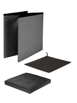 Пуфик куб 38х38х38см складной черный PU 000000000001226420