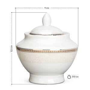 Сахарница 310мл Stephanie с перламутром золото фарфор 000000000001219791