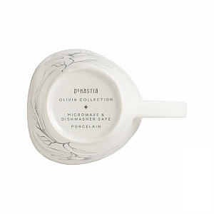 Кружка 450мл DE'NASTIA Оливки черно-белый фарфор 000000000001225118