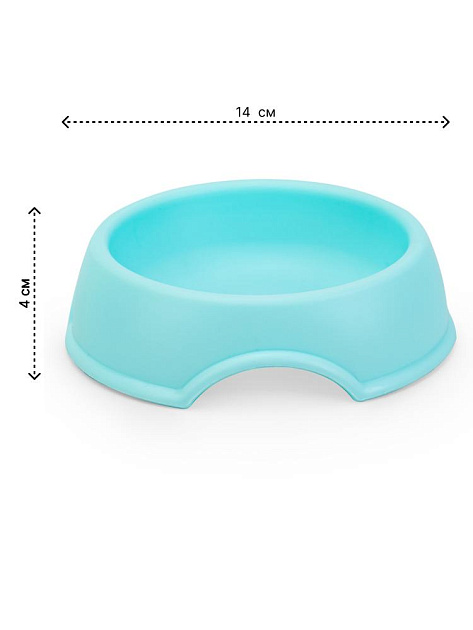 Миска для животных 14х4см одинарная в ассортименте полипропилен 000000000001229121