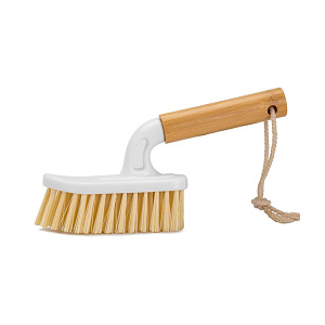 Щетка-утюжок 19х5х10см LUCKY бамбуковая ручка белый пластик 000000000001223035