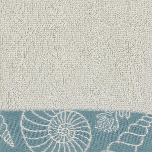 Полотенце 50х90см DE'NASTIA РАКУШКИ (новые) молочный/бирюзовый хлопок 000000000001208563