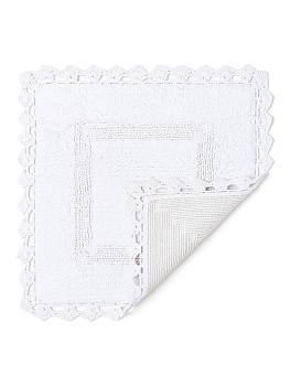 Коврик для туалета 50x50см DE'NASTIA кружево белый хлопок 000000000001207088